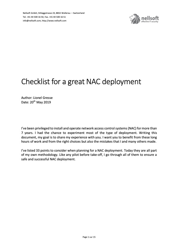 NAC Checklist
